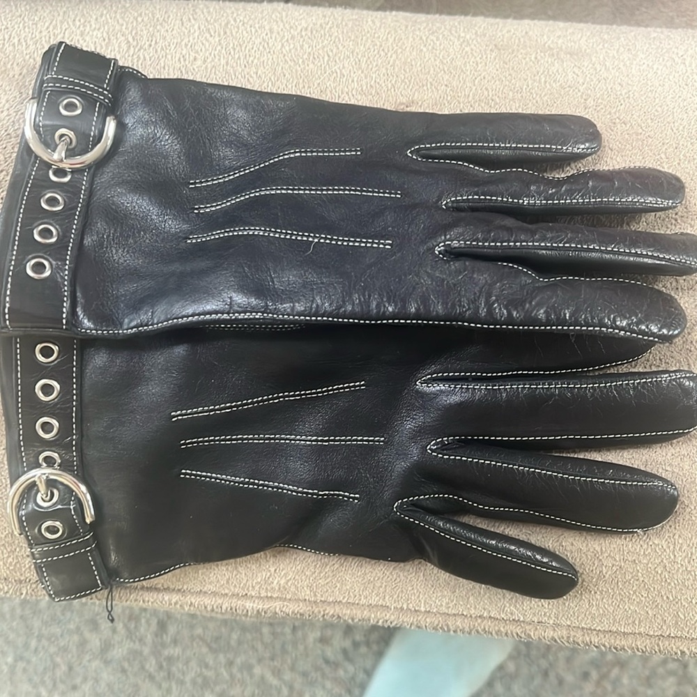 Coach Black Leather Gooves